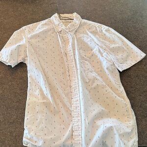 Goodthreads Men's White Shirt with Red Anchor Print